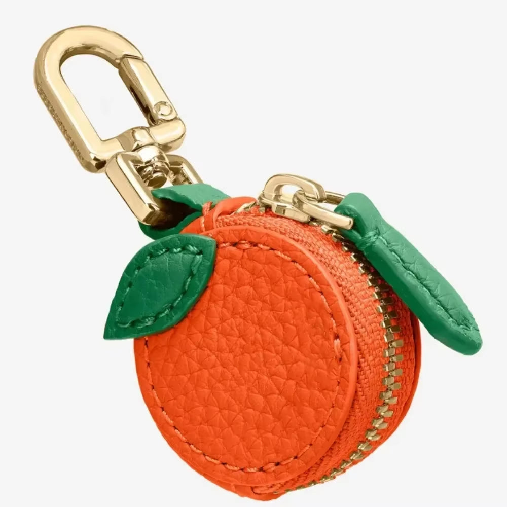 Mini Cherry Fruit Shape Coin Purse Strawberry Cute PU Leather Pendant Korean Style Keychain Earphone Bag Mini Storage Bag