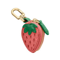 Mini Cherry Fruit Shape Coin Purse Strawberry Cute PU Leather Pendant Korean Style Keychain Earphone Bag Mini Storage Bag