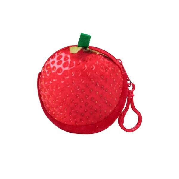 Mini Cherry Fruit Shape Coin Purse Strawberry Cute PU Leather Pendant Korean Style Keychain Earphone Bag Mini Storage Bag